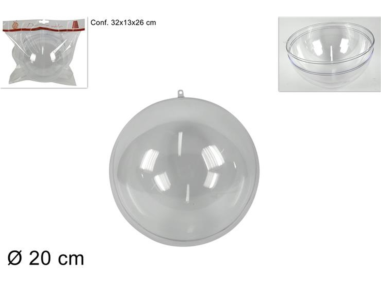 SFERA PLASTICA TRASPARENTE 20CM XNA16001971