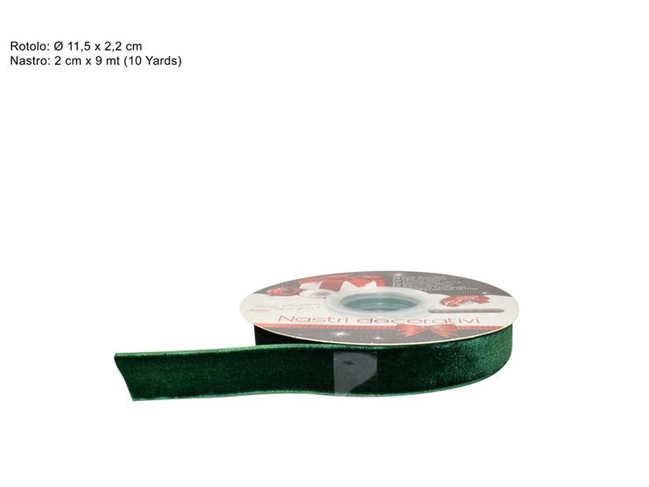 NASTRO VELLUTO 2CM X 9MT VERDE XNA19002921