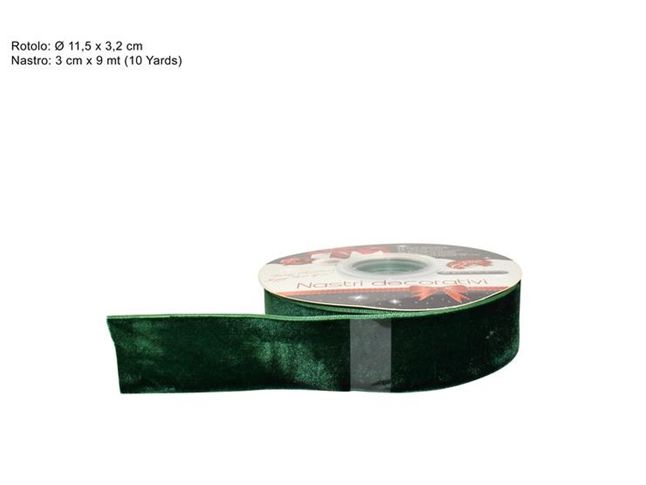 NASTRO VELLUTO 3CM X 9MT VERDE XNA19002931