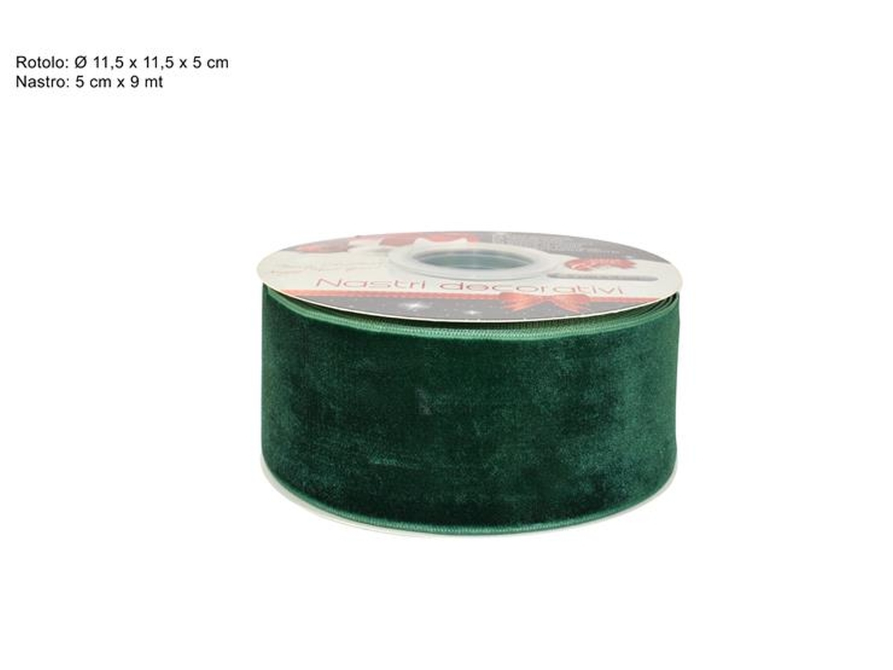 NASTRO VELLUTO 5CMX9MT VERDE SCURO XNA20002211