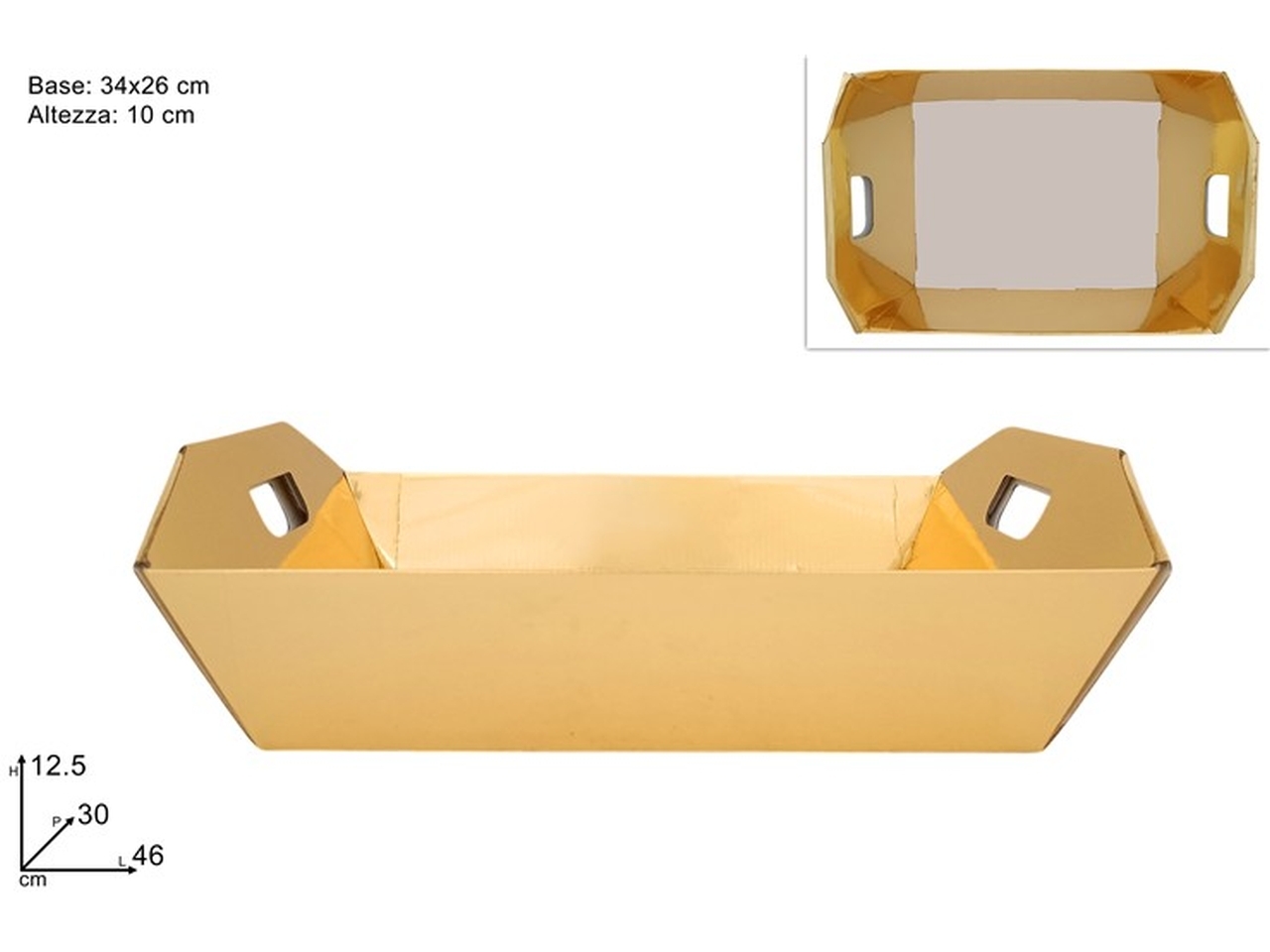 CESTA CARTONE MEDIA ORO 34x26CM XNA23062541