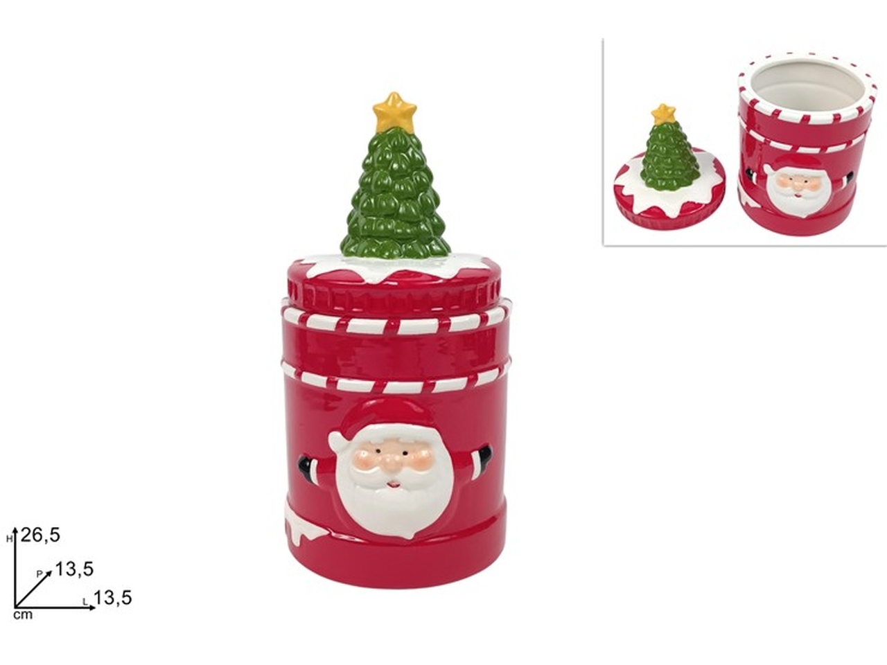 BARATTOLO BABBO NATALE C/ALBERO 26,5CM XNA24032251