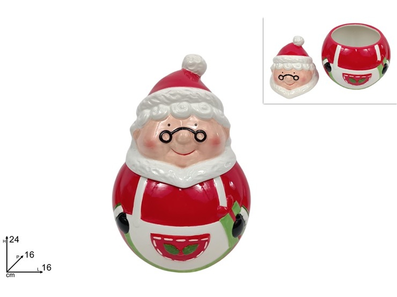 BARATTOLO MAMMA NATALE CERAMICA24CM XNA24063081 BARATTOLO MAMMA NATALE CERAMICA24CM XNA24063081