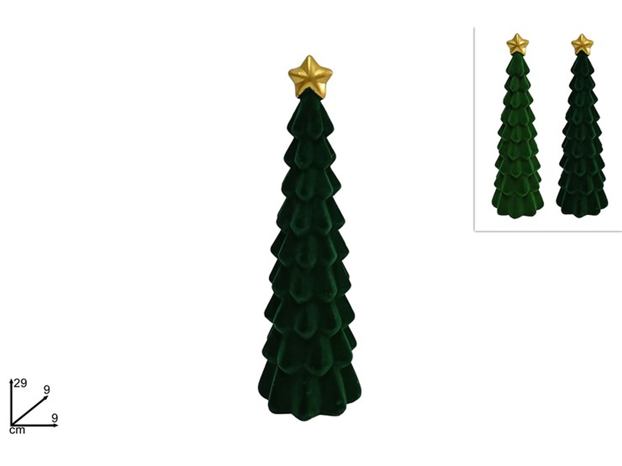 ALBERO 29CM VELLUTO VERDE 2COL. XNA23045321