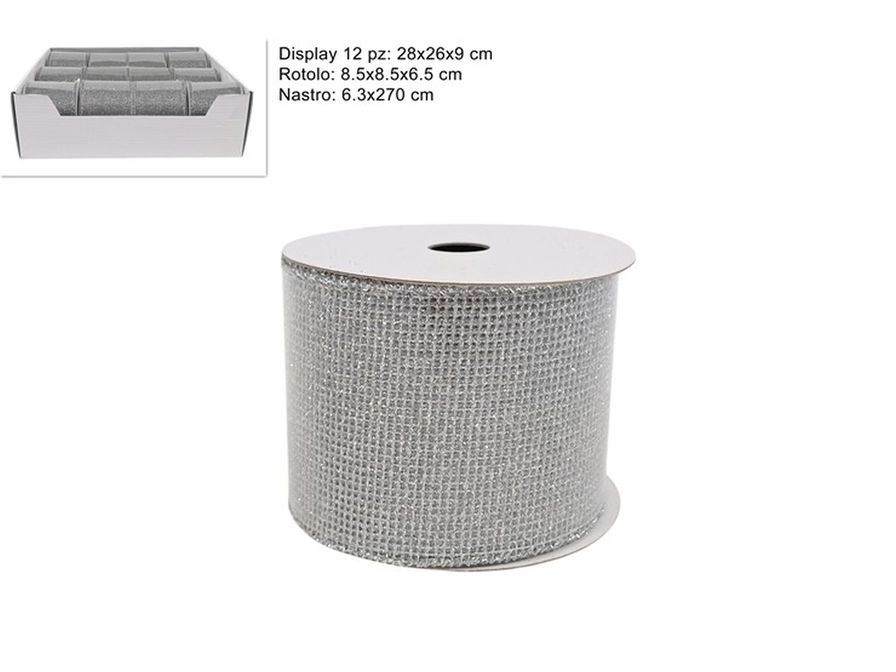 NASTRO RETINATO 6,3CMX2,7MT SILVER XNA24023711