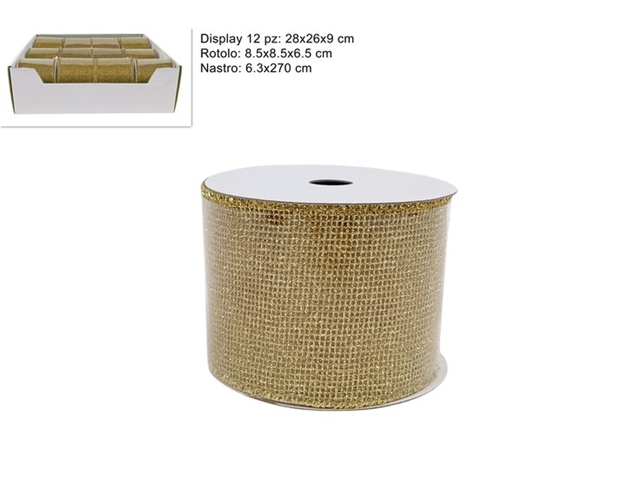 NASTRO RETINATO 6,3CMX2,7MT ORO XNA24023701