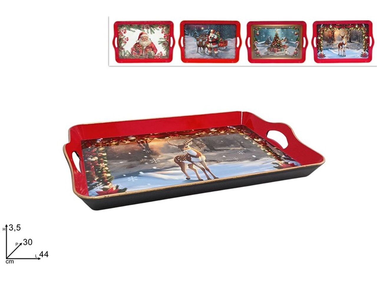 VASSOIO NATALIZIO PLAST.44X30CM ASS. XNA24059921