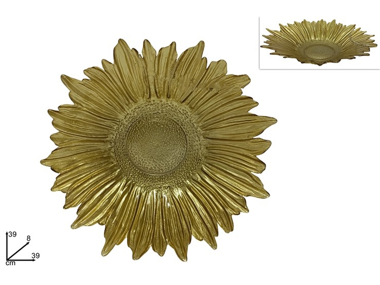 CENTROTAVOLA VETRO FIORE 39XH.8CM ORO XNA24012411