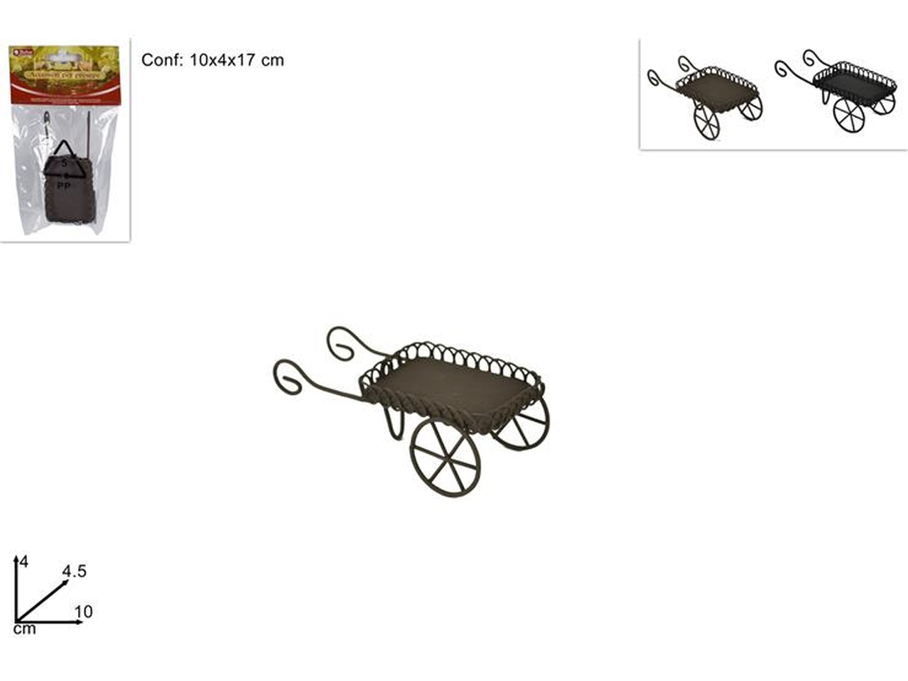 CARRETTO METALLO 10X4,5XH.4CM 2COL. XNA21022291 CARRETTO METALLO 10X4,5XH.4CM 2COL. XNA21022291