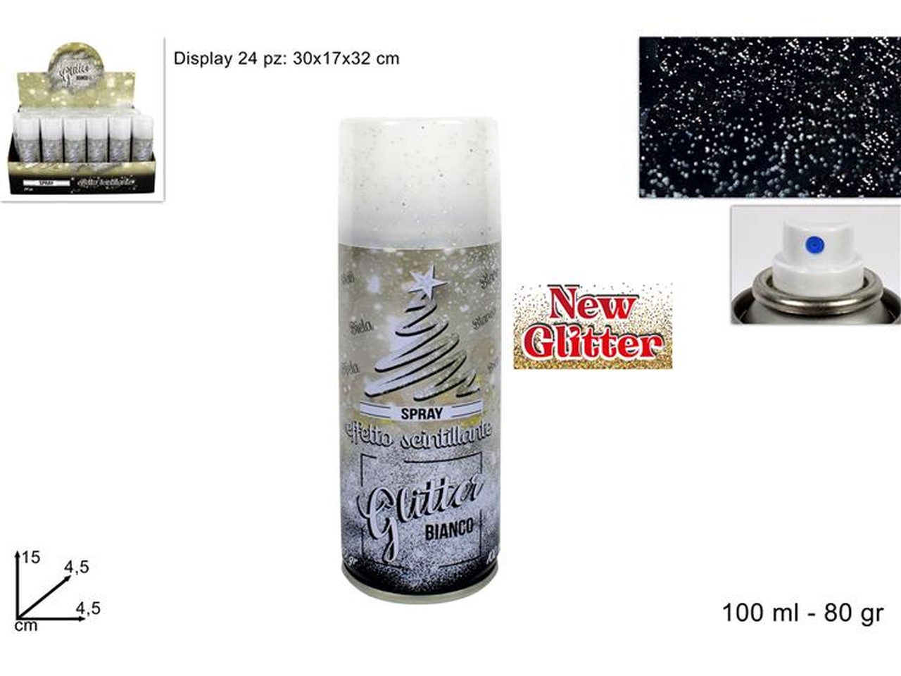 BOMBOLETTA GLITTER BIANCO100ML XNA19021421