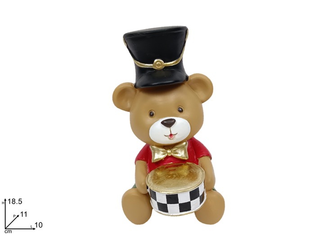 ORSO 18,5CM C/CAPPELLO E TAMBURO XNA24042601