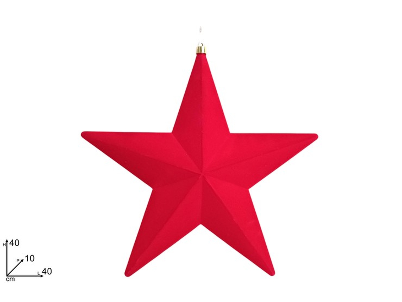 DECORAZIONE STELLA 40CM FLOCCATA ROSSA XNA25003701