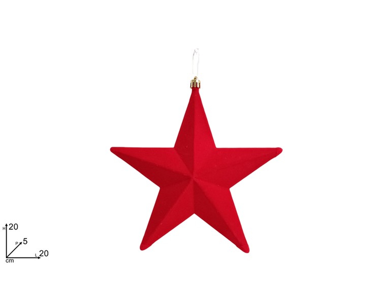 DECORAZIONE STELLA 20CM FLOCCATA ROSSA XNA25003681