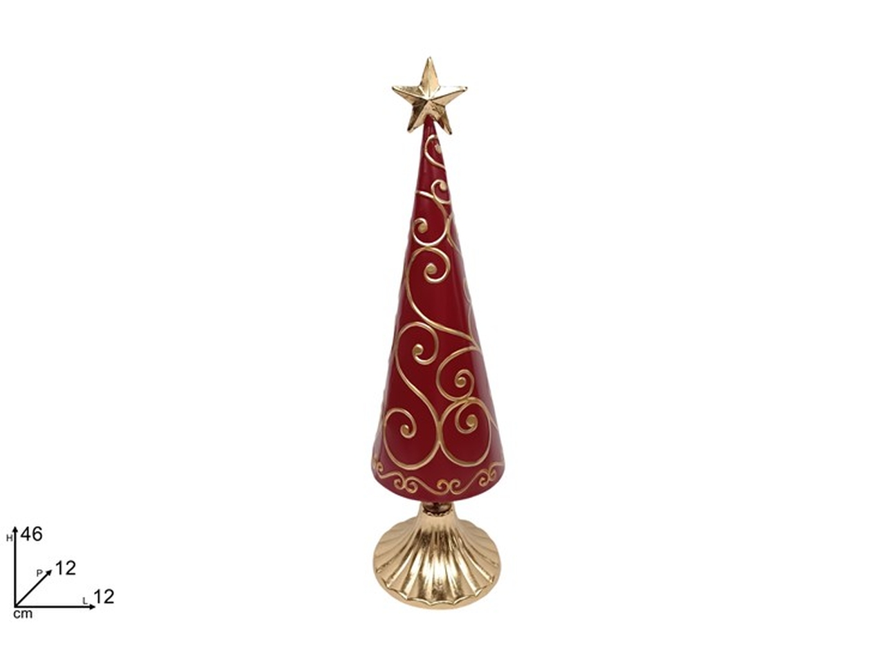 ALBERO 46CM LATTA C/DECORO ROSSO ORO XNA24067231
