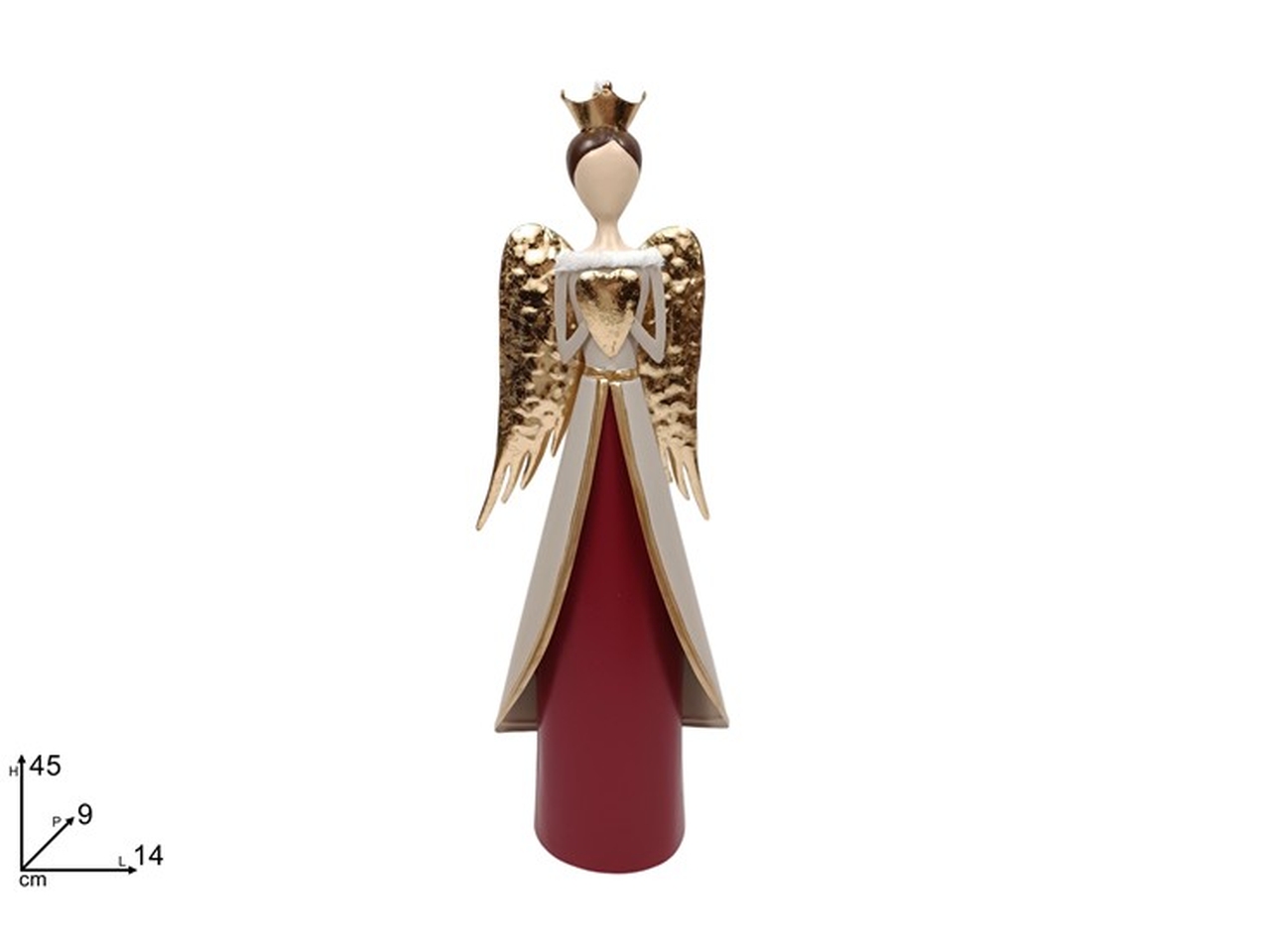 ANGELO 45CM LATTA C/CUORE ROSSO E ORO XNA24067171