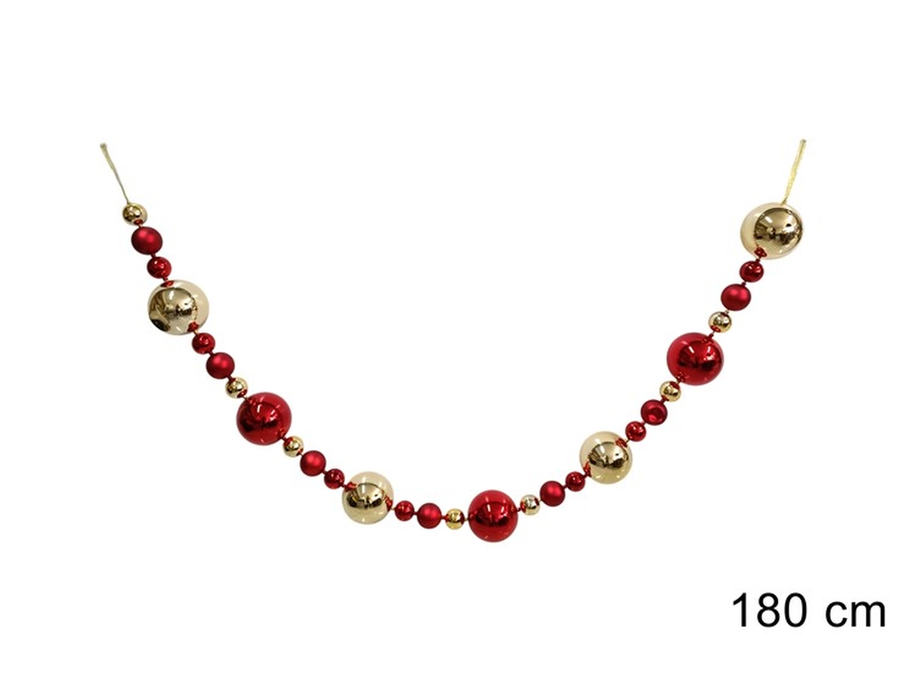 GHIRLANDA PALLINE 180CM ROSSO/ORO LUC. XNA24039811