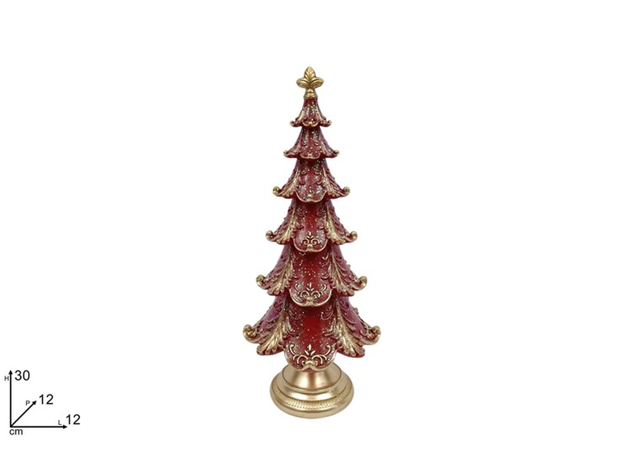 ALBERO 30CM ROSSO C/DECORO ORO XNA24034281