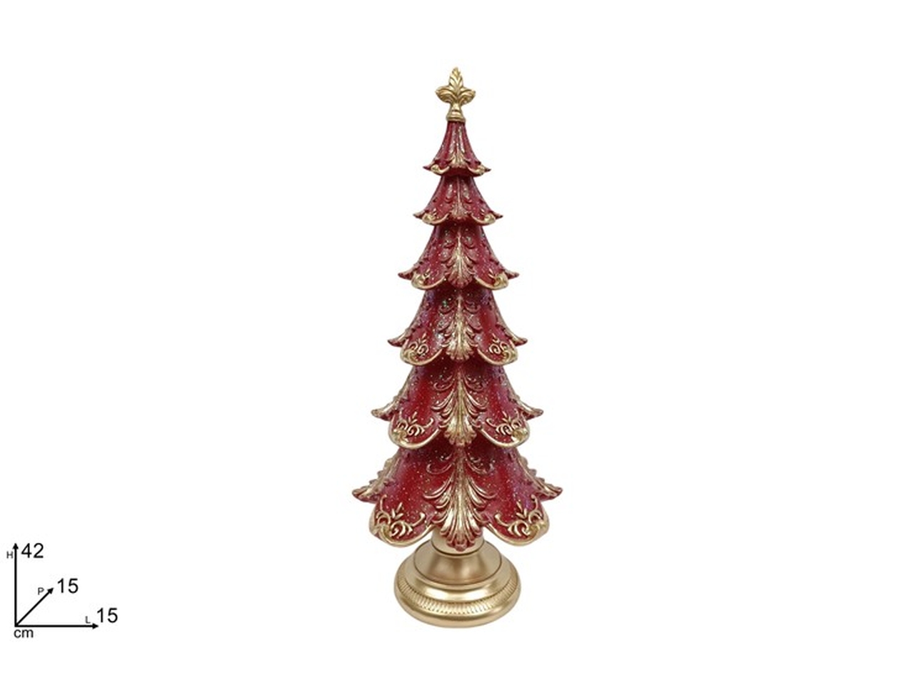 ALBERO 42CM ROSSO C/DECORO ORO XNA24034291