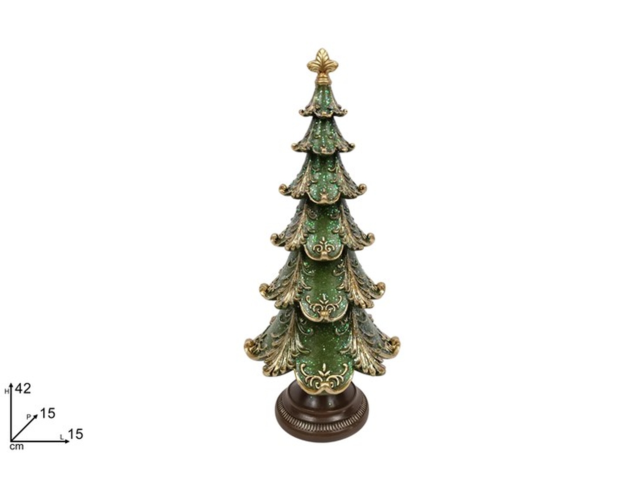 ALBERO 42CM VERDE C/DECORO ORO XNA24034311