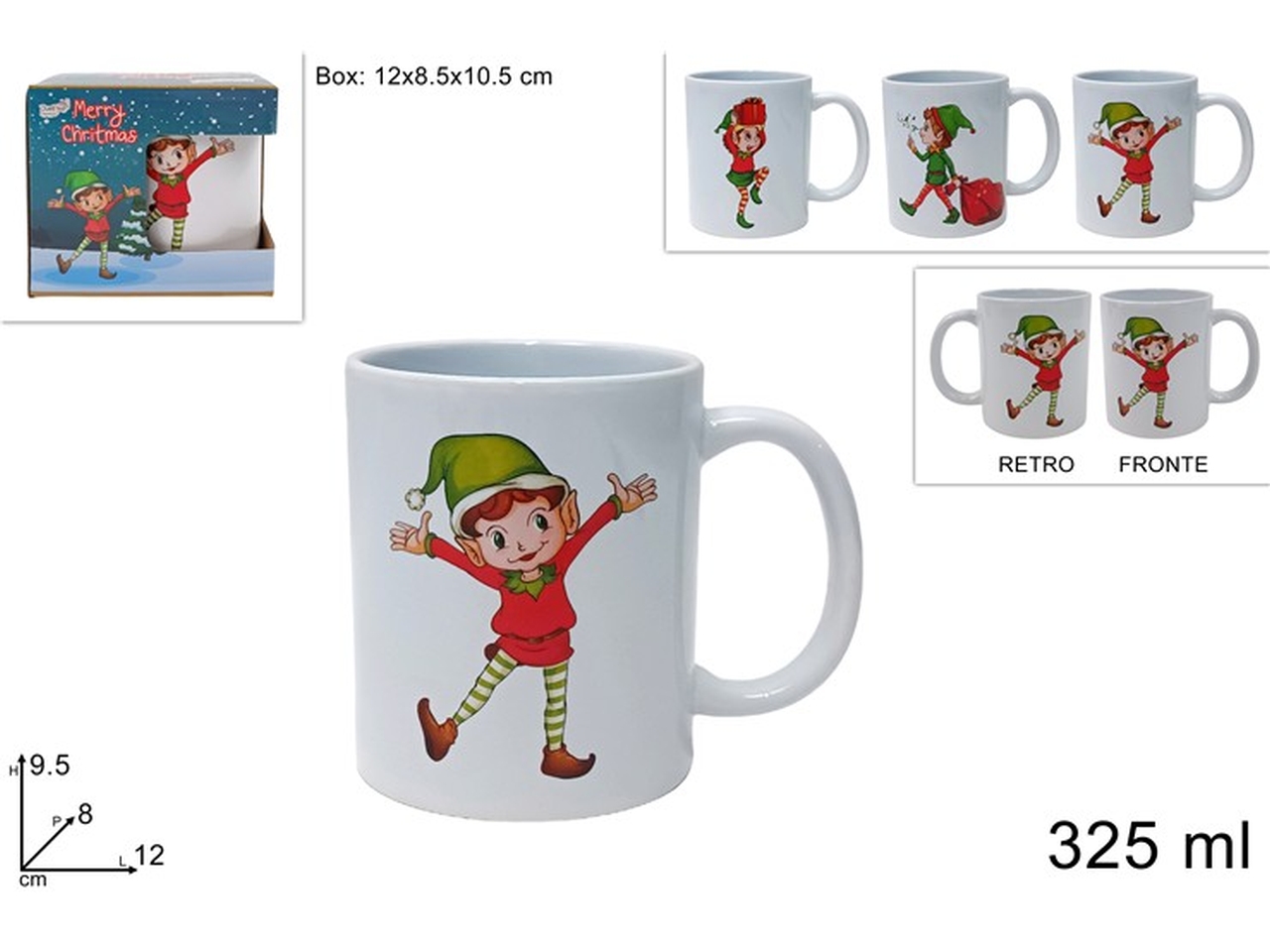 TAZZONE MUG ELFO 325CC 12XH.9,5CM ASS. XNA19016121