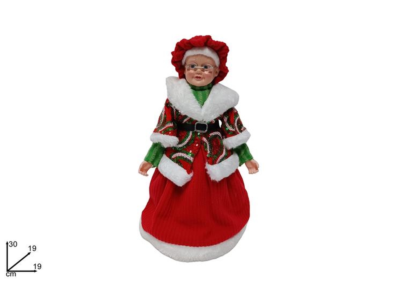 MAMMA NATALE 30CM C/ABITO ROSSO/VERDE XNA23043651
