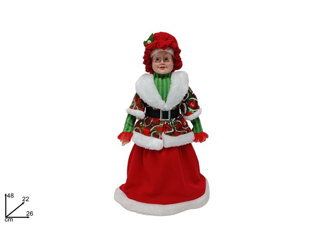 MAMMA NATALE 48CM C/ABITO ROSSO/VERDE XNA23043671