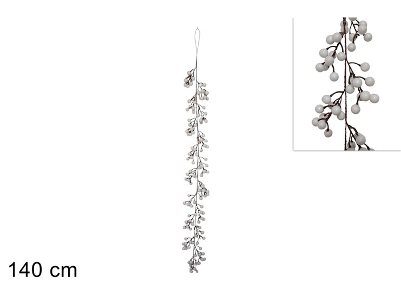 GHIRLANDA BACCHE 140CM BIANCO XNA24031121