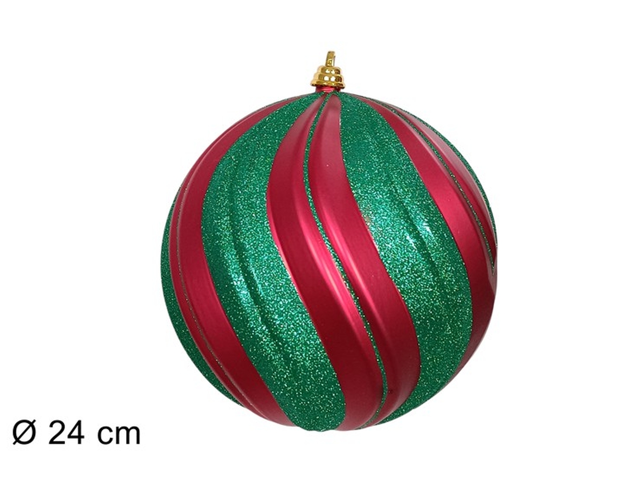 PALLA 24CM ROSSO C/GLITTER VERDE XNA24049612