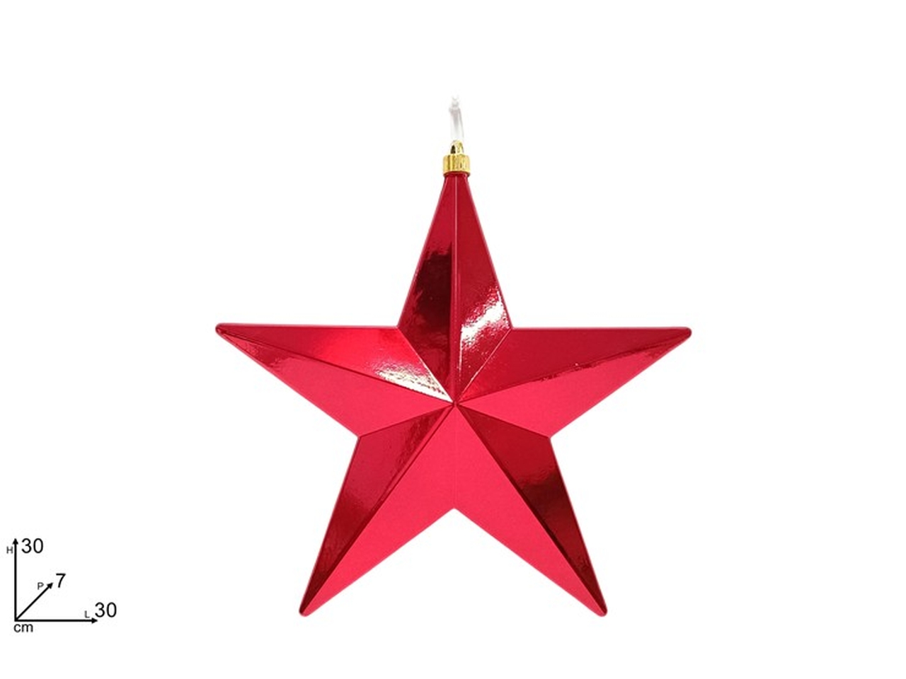 DECORAZIONE STELLA 30CM LUCIDA ROSSA XNA25003511