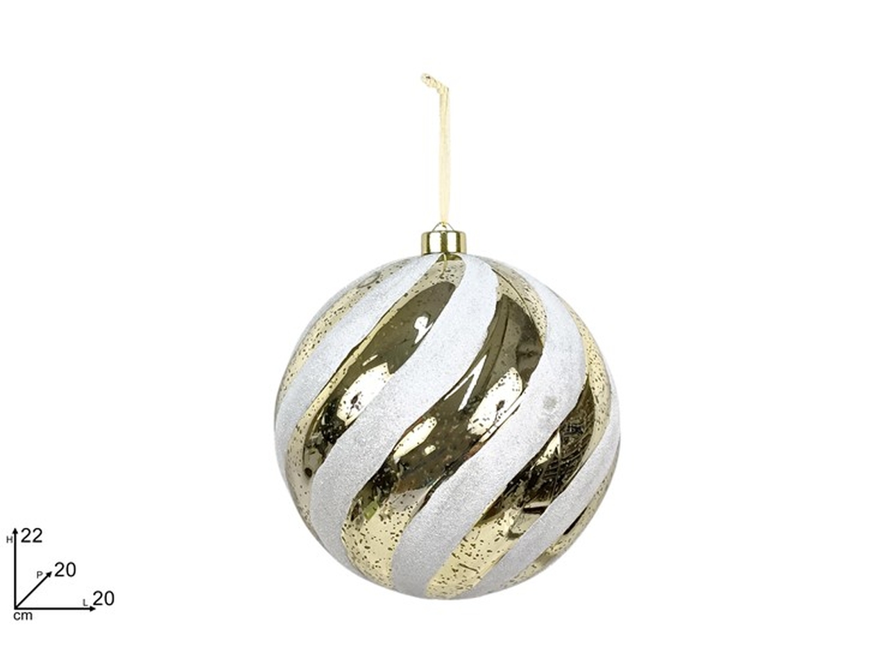 PALLA 20CM ORO LUCIDO C/GLITTER BIANCO XNA24027681