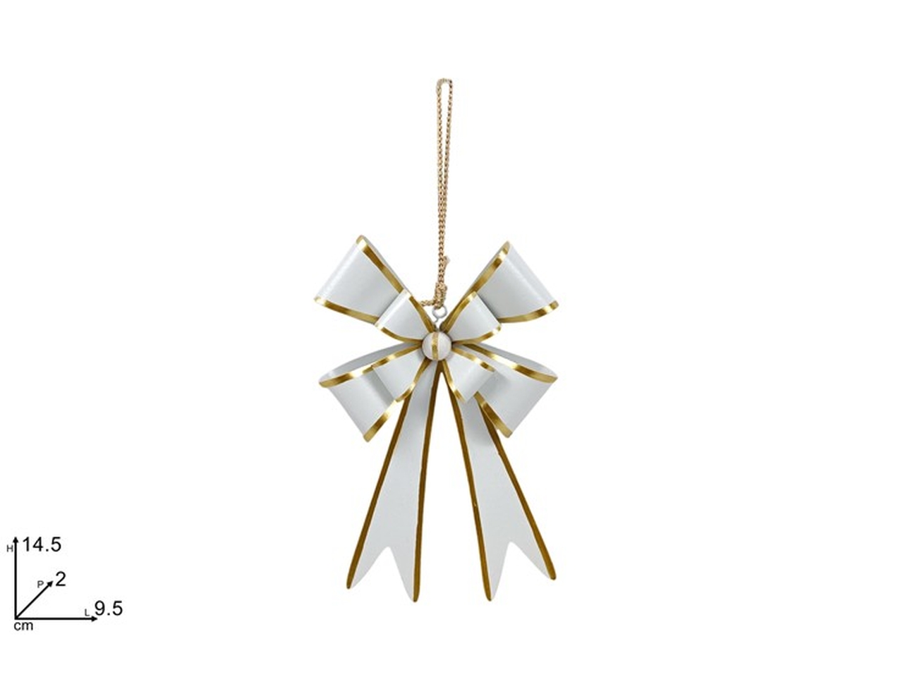 FIOCCO LATTA 14,5CM BIANCO C/BORDO ORO XNA24043291