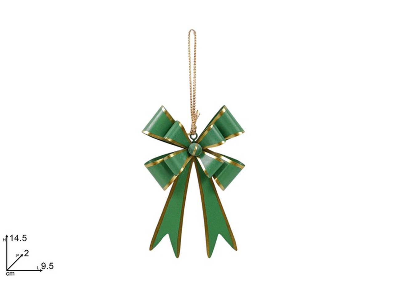 FIOCCO LATTA 14,5CM VERDE C/BORDO ORO XNA24043321