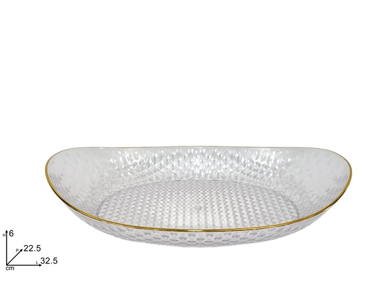 CIOTOLA OVALE C/BORDO ORO 32,5X22,5CM XNA24072131
