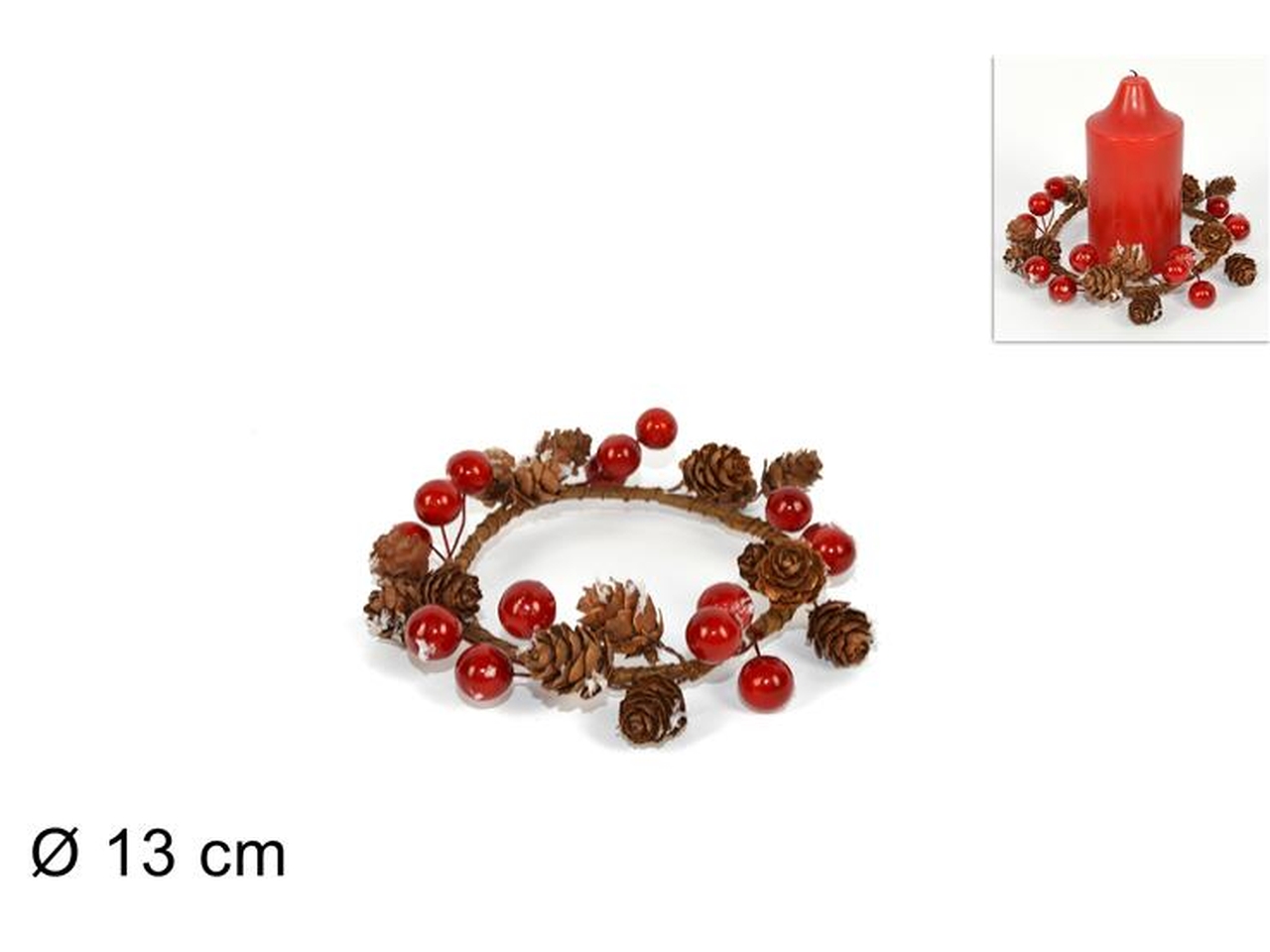 GIROCANDELA 13CM C/PIGNE E BACCHE INN. XNA16004451 GIROCANDELA 13CM C/PIGNE E BACCHE INN. XNA16004451