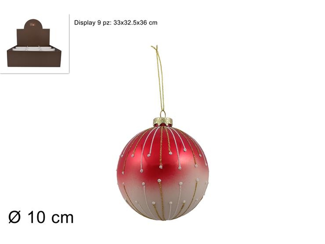 PALLA VETRO 10CM ROSSO SFUMATA XNA23065711