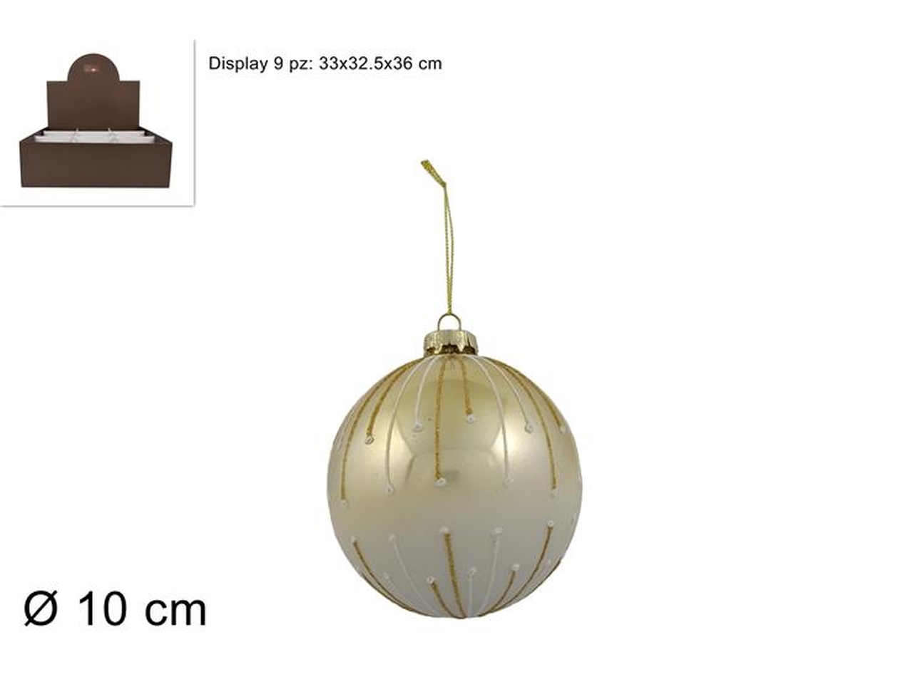 PALLA VETRO 10CM ORO SFUMATA XNA23065751