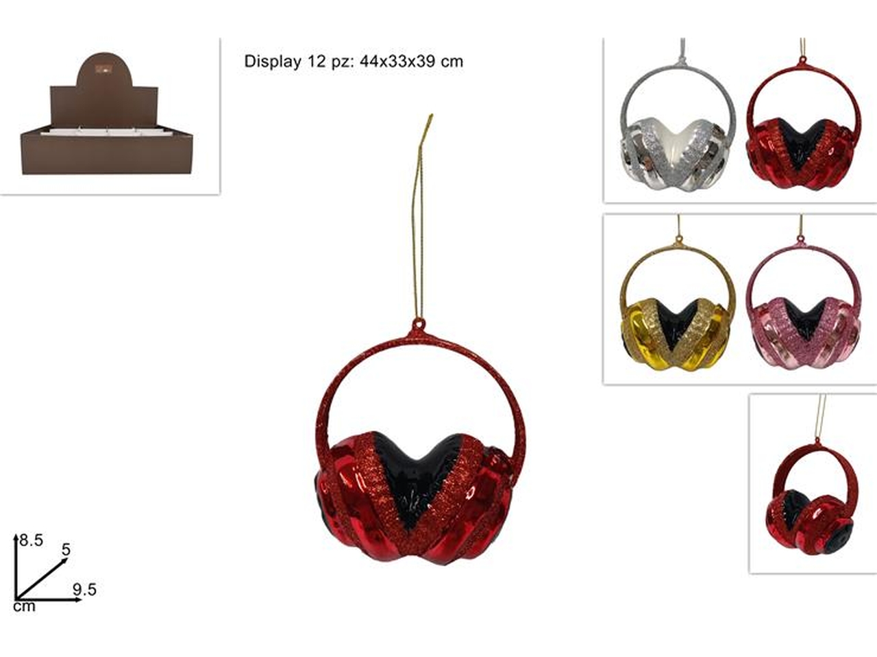 APPENDINO VETRO CUFFIE 8,5CM ASS. XNA24009831