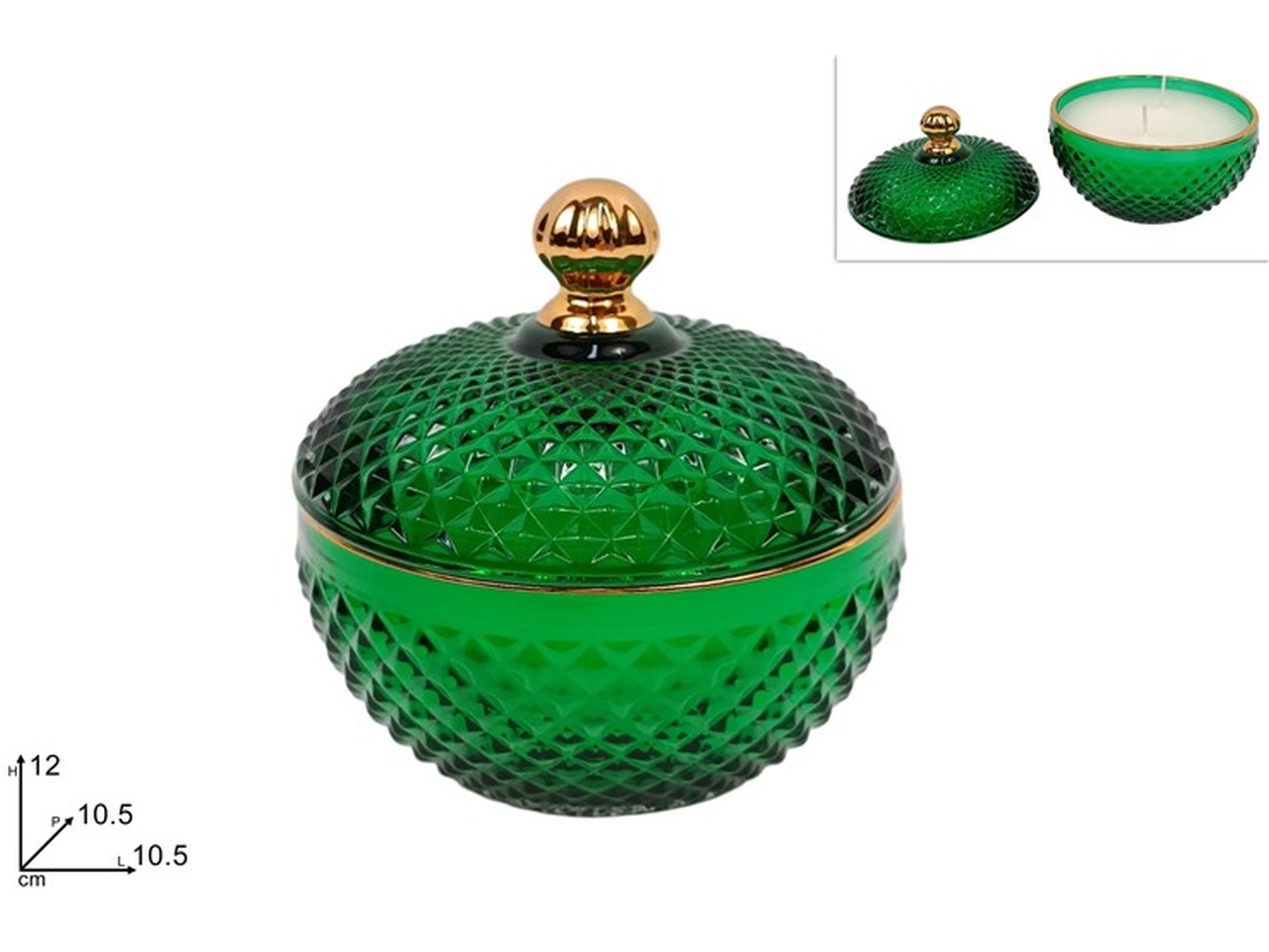 CANDELA POTICHE VETRO 10,5CM VERDE XNA24059891