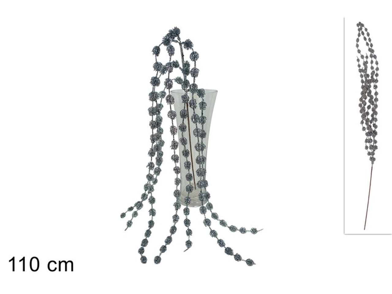 RAMO PENDENTE GLITTERATO 110CM SILVER XNA24032231