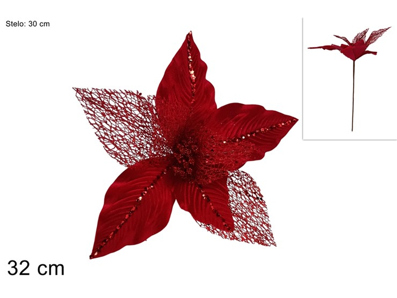 RAMO FIORE VELLUTO 32CM ROSSO XNA24033281 RAMO FIORE VELLUTO 32CM ROSSO XNA24033281