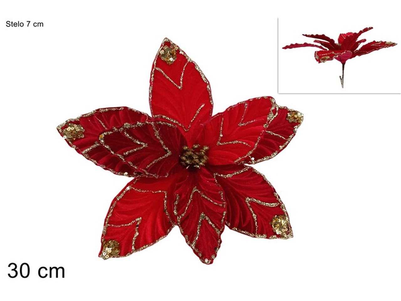 PICK FIORE VELLUTO 30CM C/PINZA ROSSO XNA24044621 PICK FIORE VELLUTO 30CM C/PINZA ROSSO XNA24044621