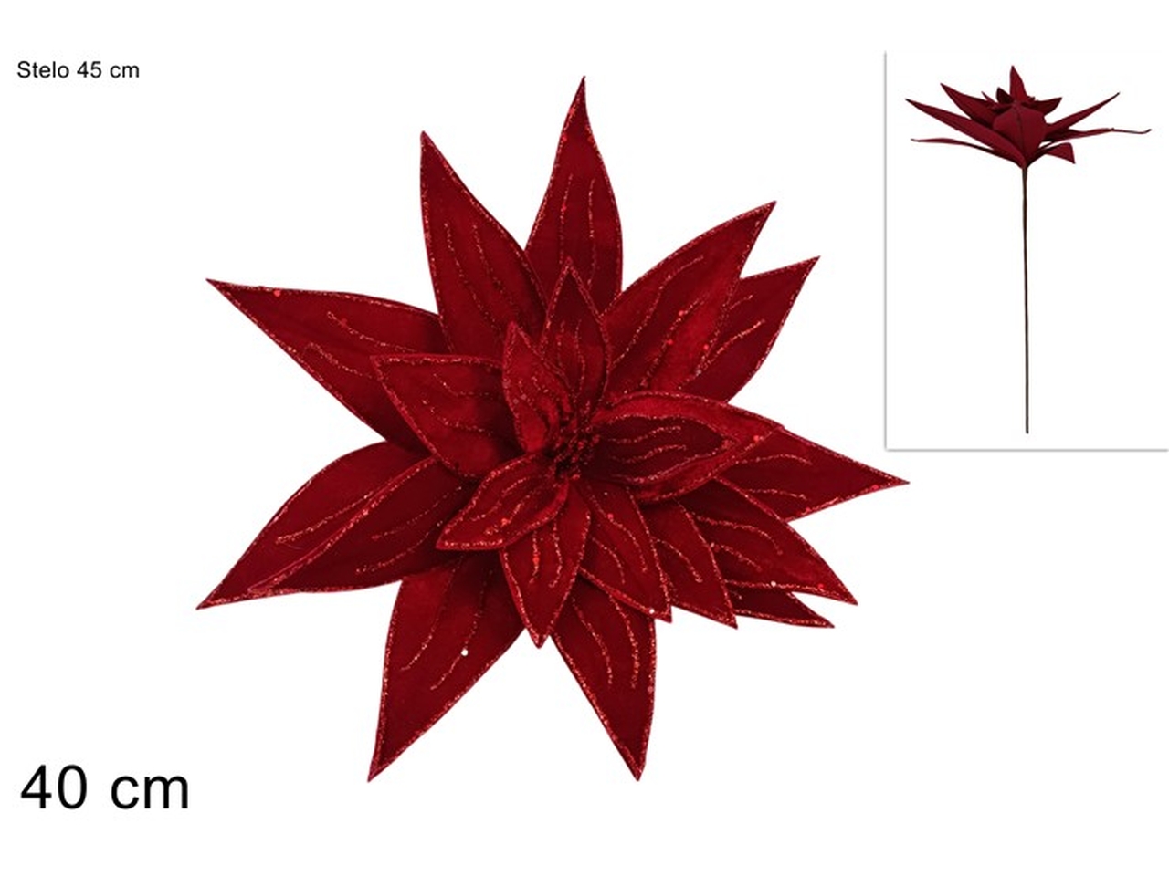 RAMO FIORE VELLUTO C/GLITTER40CM ROSSO XNA24044801 RAMO FIORE VELLUTO C/GLITTER40CM ROSSO XNA24044801