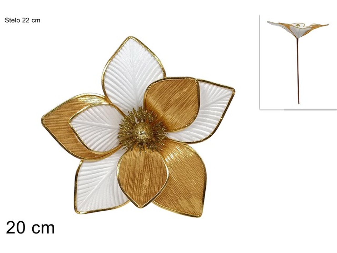 PICK FIORE LAMINATO 20CM ORO/BIANCO XNA24076371 PICK FIORE LAMINATO 20CM ORO/BIANCO XNA24076371