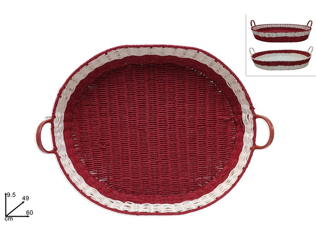 CESTA OVALE 60X49XH.9,5CM 2COL XNA23050381