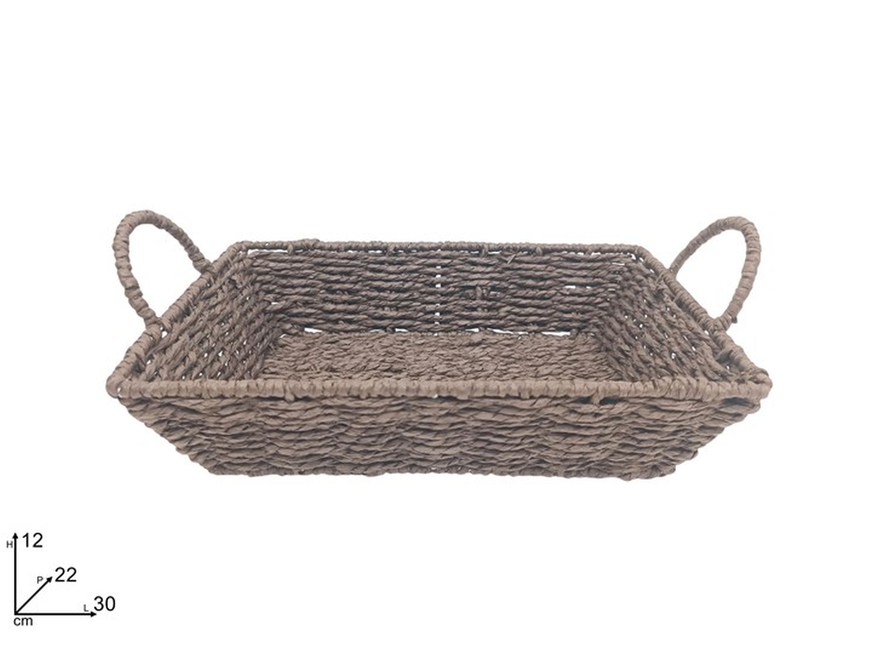 CESTA RETTANGOLARE 30X22XH12CM MARRONE XNA24021691
