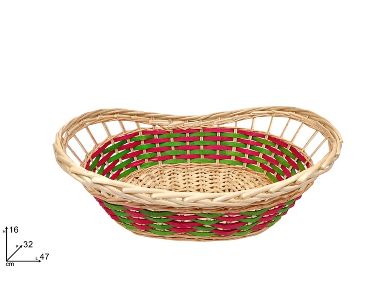 CESTA OVALE 47X32XH.16CM ROSSO+VERDE XNA25004551