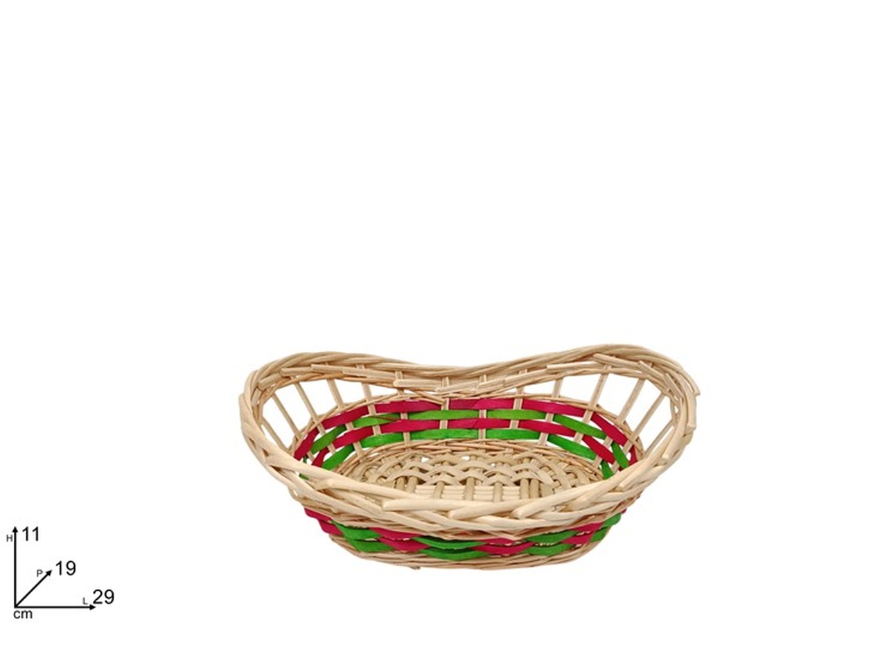 CESTA OVALE 29X19XH.11CM ROSSO+VERDE XNA25004581
