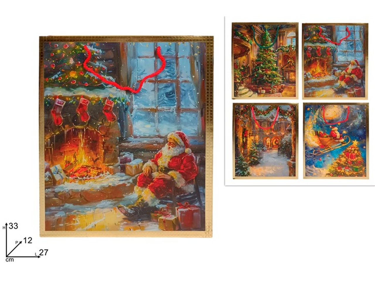 SHOPPER NATALIZIA 33X27X12CM BORDO ORO XNA24064221