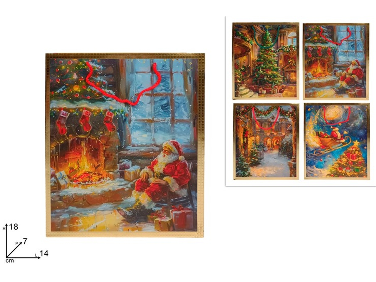 SHOPPER NATALIZIA 18X14X7CM BORDO ORO XNA24064201