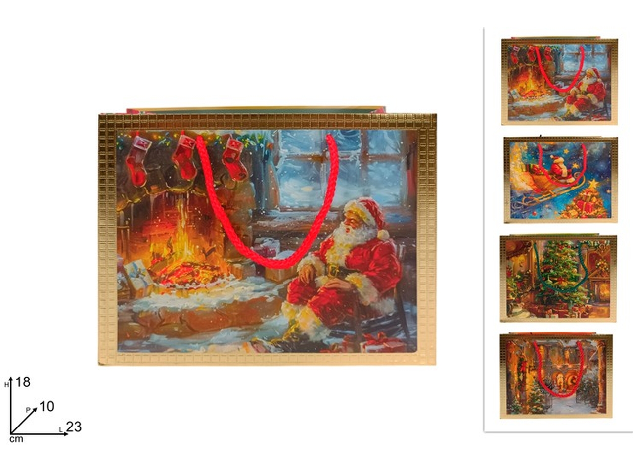 SHOPPER ORIZZONT. NATALIZIA23X18X10CM XNA24064261